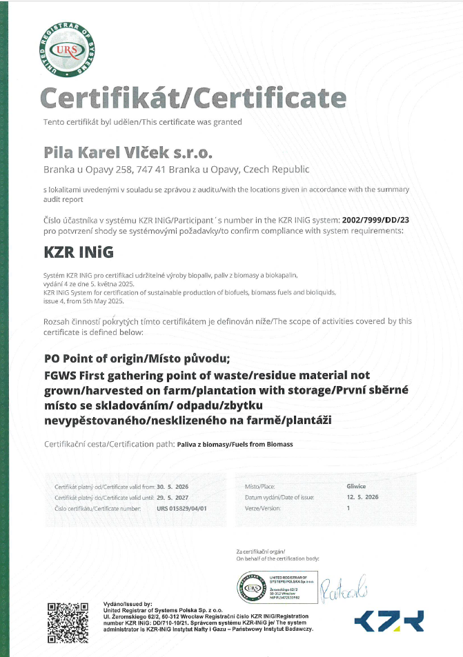 CERTIFIKÁT 2026